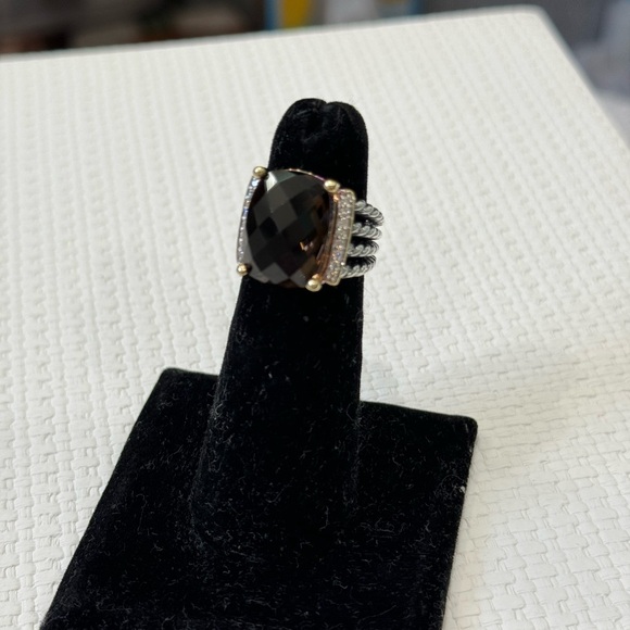 David Yurman Smokey Quartz and Diamond Wheaton ring - Picture 5 of 8